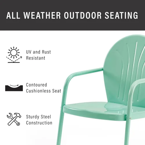 Vista 6 de Crosley Furniture CO1001A-AQ Griffith - Silla retro de exterior, de metal