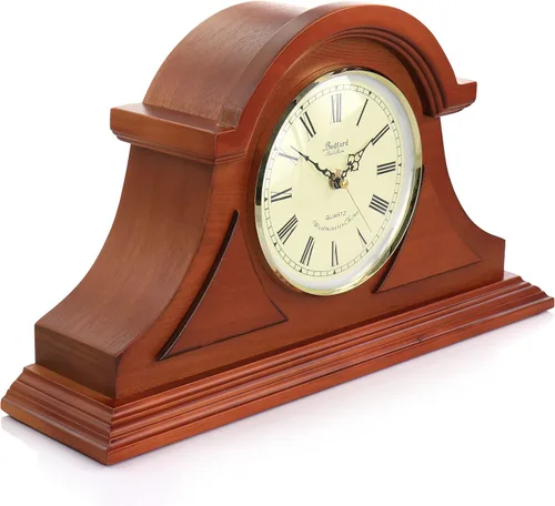 Vista 2 de Bedford Clock Collection Reloj de repisa de cereza caoba con campanillas