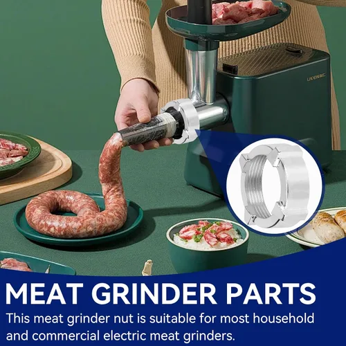 Vista 3 de Tuerca de repuesto para picadora de carne, amoladora de acero inoxidable, picadora de carne, picadora de nueces, accesorios de cocina