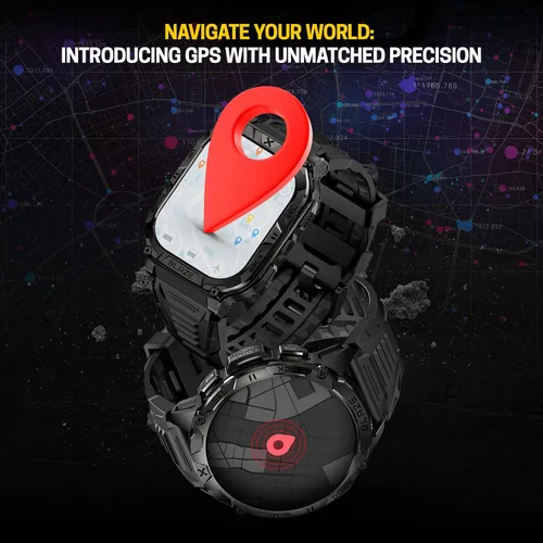 Vista 6 de CARBINOX Blaze Reloj Inteligente con GPS – Rastreadores de Fitness Resistentes, Resistente al Agua IP69K, 170+ Modos Deportivos, Gorilla Glass