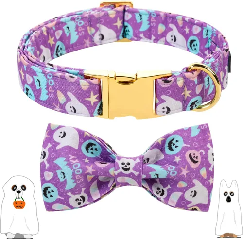 Vista 57 de Collar de perro a cuadros de búfalo amarillo otoñal con pajarita elegante Otoño-Lazo-Cuadros Amarillo
