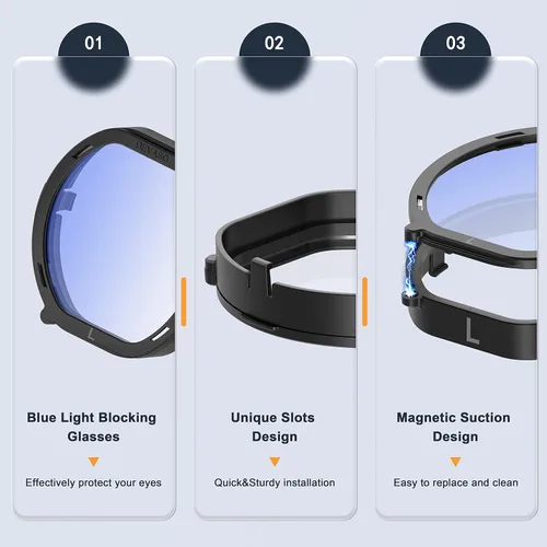 Vista 3 de DEVASO Glasses Spacer Protector for PS VR2, Blue Light Blocking Glasses Compatible with Playstation VR2, Anti-Scratch Ring Adapter Prevent Eyeglass