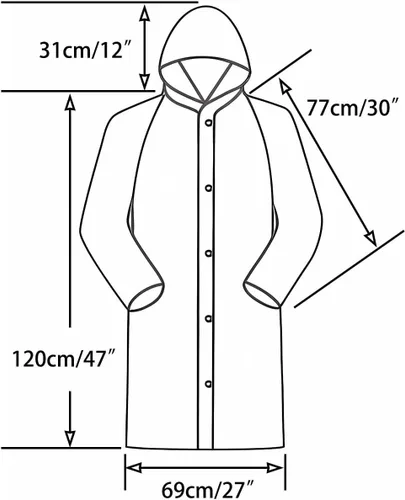 Vista 2 de Anfoo 2 impermeables transparentes, impermeables reutilizables para hombres, impermeables para mujeres, impermeables de EVA para adultos