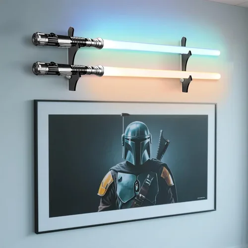 Vista 5 de TOPNEW Soporte de Pared para Sable de Luz, Soporte y Exhibidor de Sable de Luz Acrílico Adecuado para Espadas, Sable de Luz, Regalo