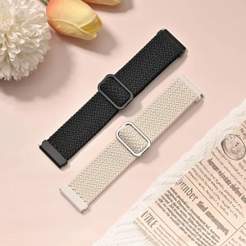 Vista 2 de Sunnyson Paquete de 2 pulseras trenzadas de nailon elástico compatibles con Versa 2/Versa/Versa Lite/Versa SE, correas de repuesto ajustables