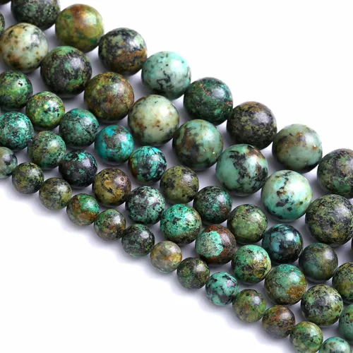 Vista 4 de 4MM 88 piezas de cuentas sueltas de piedra natural verde turquesa africana para hacer pulseras y collares de bricolaje