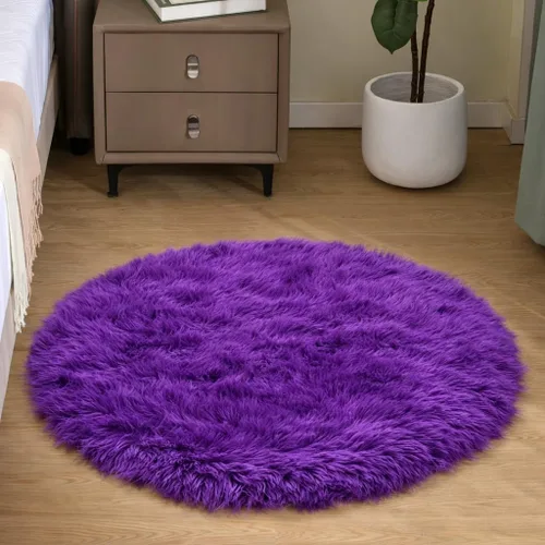 Vista 60 de Goolela Alfombra esponjosa de piel sintética para dormitorio, color marrón claro beige, 2 x 3 pies, alfombra de piel de oveja peluda y difusa
