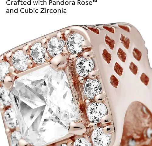 Vista 3 de PANDORA Joyería geométrica brillante circonita cúbica colgante en rosa Metal Circonita cúbica