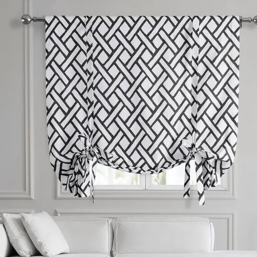 Vista 27 de HPD Half Price Drapes PRCT-TUD211A-63 - Cortinas de algodón estampado para oscurecer la habitación, cortina enrollable de globo para sala de estar