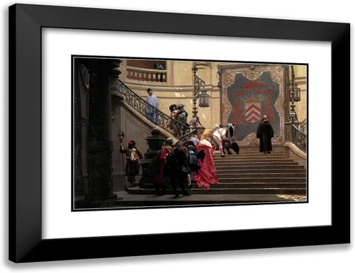 Vista 3 de ArtDirect Gerome, Jean-Leon 24x18 Black Modern Framed Art Print Titulado: Eminence Grise 1873