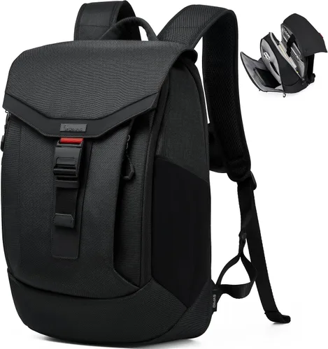 Vista 9 de OIWAS Mochila para hombre, mochila para laptop de 16 pulgadas para hombres con hebilla magnética, mochila de viaje resistente al agua para laptop