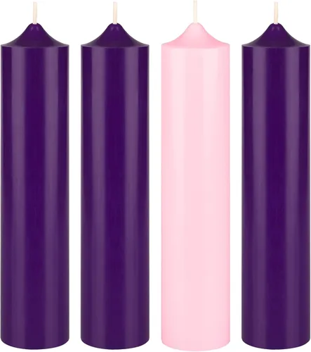 Vista 11 de Mega Candles Juego de 4 piezas de velas de Adviento de Navidad sin perfume, vertidas a mano de cera premium con parte superior en forma de campana