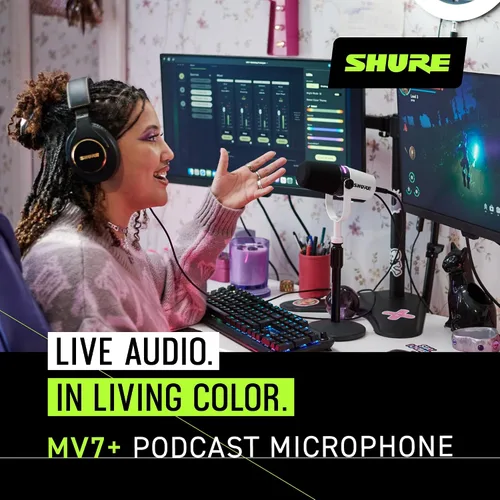 Vista 11 de Shure Micrófono dinámico MV7+ para podcast, certificado OBS, audio mejorado, panel LED, salidas USB-C y XLR, modo de nivel automático, filtro