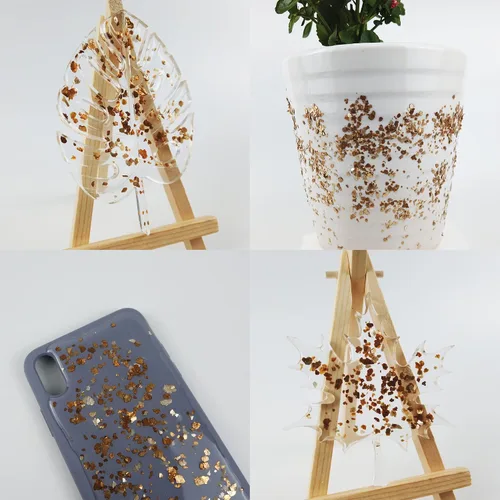 Vista 6 de TWINKLING Copos de mica de color natural, copos dorados, hoja de purpurina de copos de mica para manualidades de resina de bricolaje, arte de uñas