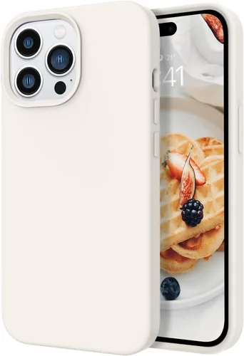 Vista 17 de DOMAVER Funda de silicona líquida para iPhone 14 para mujeres y hombres, cojín de forro de microfibra de goma, funda suave a prueba de golpes
