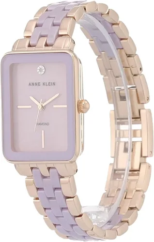 Vista 4 de Anne Klein Reloj de pulsera de cerámica con esfera de diamante genuino para mujer