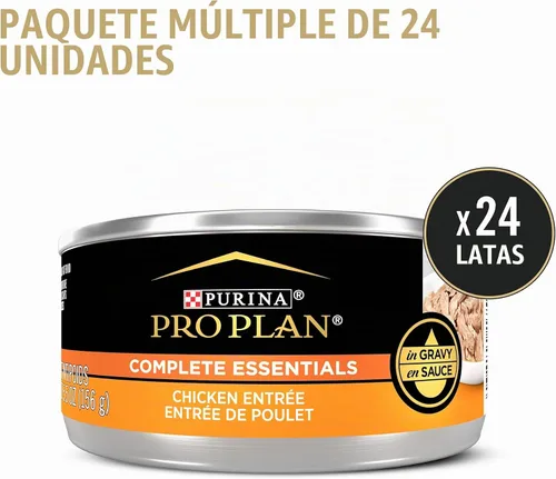 Vista 3 de Purina Pro Plan Complete Essentials Comida para Gatos Alta en Proteínas en Salsa, Comida Húmeda para Gatos Plato Principal de Pollo
