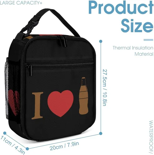 Vista 2 de I Love Coke - Lonchera térmica reutilizable, bolsa portátil para hombres y mujeres