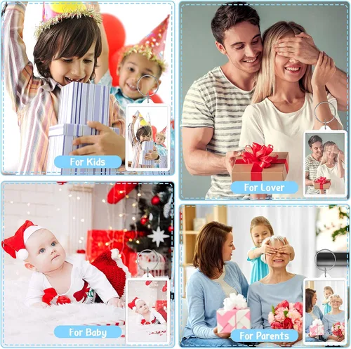 Vista 7 de Inbagi Picture Frame Keychain Acrylic Photo Keychain Clear Rectangle Acrylic Keychain Blanks 2 x 3inch