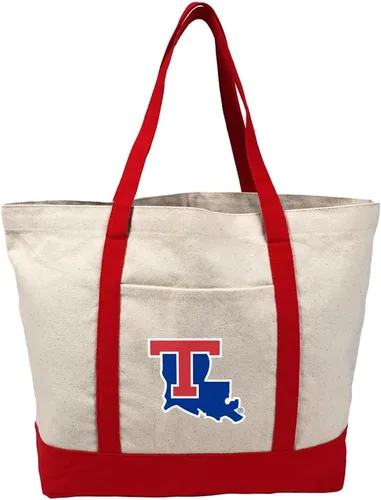 Vista 273 de Campus Lab Bolsa de lona con logotipo primario colegiado con bolsillo externo, bolsa de hombro reutilizable para ir de compras, playa Águilas A&m