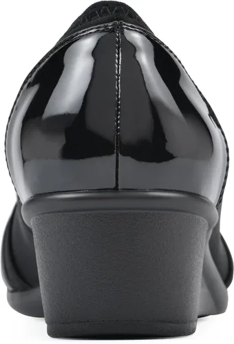 Vista 5 de Cliffs de White Mountain - Zapatos con cuña de ballet con acolchado para mujer Bowie Negro/Nylon