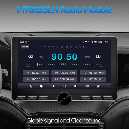 Vista 3 de 10" IPS QLED 1080P Full Touch 2+32G Doble DIN Radio de Coche Audio Video Receptores Estéreo con Apple CarPlay Android Auto Cámara de Visión Trasera