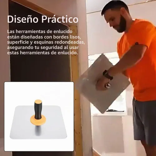 Vista 7 de Halcón de enlucido de aluminio con mango extraíble, soporte para tablero de mortero de yeso de 11.8 pulgadas, herramienta de enlucido para paneles