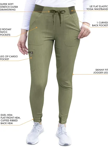 Vista 4 de Adar Pro - Conjunto médico moderno para mujer - Camiseta médica moderna con cuello en V y pantalón médico, pantalón de yoga