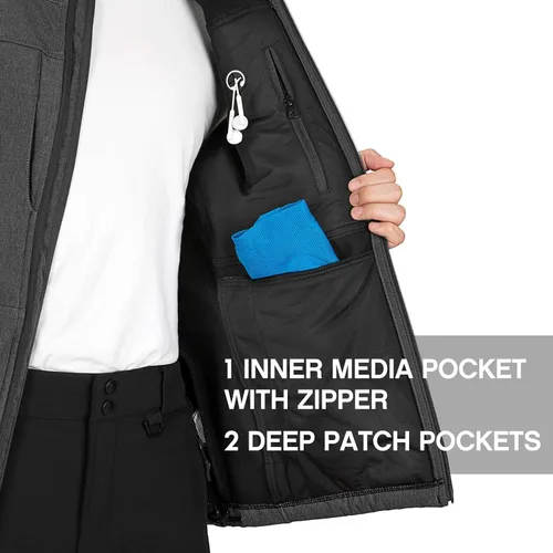 Vista 3 de Outdoor Ventures Chaleco de correr para hombre ligero resistente al viento forro polar sin mangas para golf