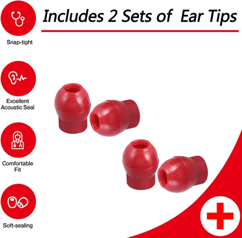 Vista 4 de Piezas de oreja de MDF, reemplazo de puntas de oreja de sellado suave compatibles con accesorios de estetoscopio MDF (negro)