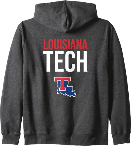Vista 3 de Louisiana Tech Bulldogs Stacked Zip Hoodie