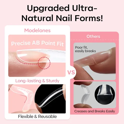 Vista 6 de Modelones Kit de uñas de poligel de 30 colores con lámpara de uñas de 8 W, rosa, amarillo, dorado, nude, formas de uñas, constructor de soluciones