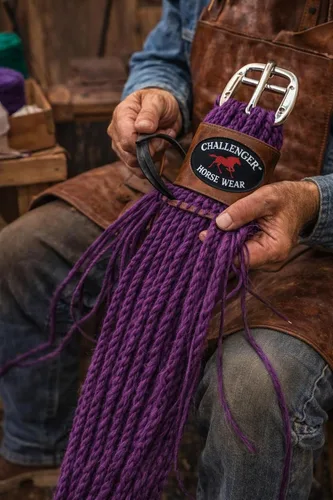 Vista 6 de Western 27 Strand Double Weave Purple Mohair Roper Cinch 97RT07PP