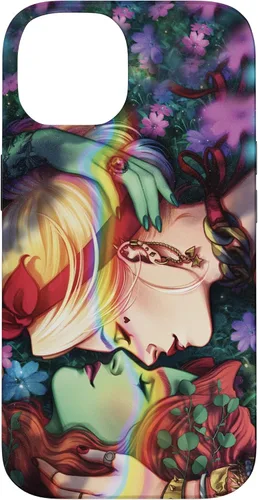 Vista 4 de iPhone 16 DC Comics Pride Harley Quinn & Poison Ivy Nose Touch Case