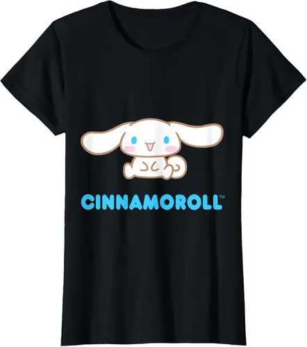 Vista 54 de Cinnamoroll Character Front and Back T-Shirt S Negro