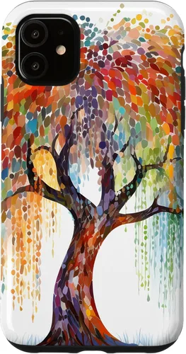 Vista 8 de Weeping Willow Tree Colorful Mosaic Case for iPhone 17