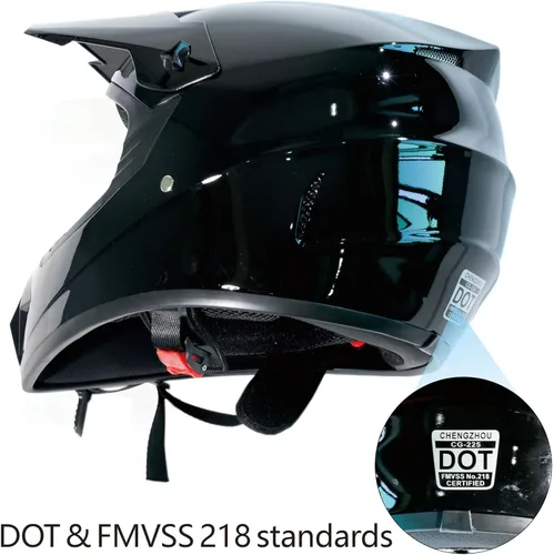 Vista 3 de Cascos de Dirt Bike para Adultos Negro DOT ATV Motocross Motocicleta Todoterreno Calle Bicicleta de Montaña Cara Completa con Gafas Guantes Máscara