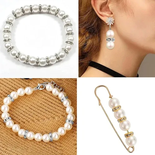 Vista 5 de 200PCS Rondelle Espaciador Perlas 0.157 in Chapado en Oro Checo Cristal Blanco Rhinestone para la fabricación de joyas 200 piezas chapado