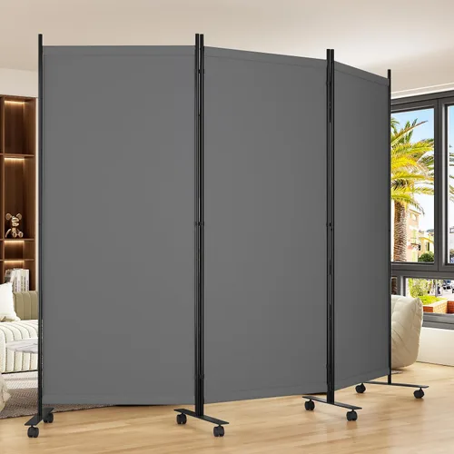 Vista 16 de Divisor de habitación de 34 pulgadas de ancho plegable con ruedas, 1 panel divisor de pared para separación de habitaciones