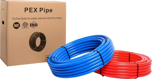 Vista 2 de Tubería Pex-b de 1/2 pulgada (2 x 75 pies = 150 pies, roja y azul), kit de bricolaje con accesorios, accesorio de engarzado, herramienta