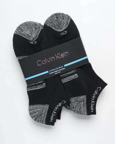 Vista 2 de Calvin Klein Calcetines para hombre, mezcla de algodón, acolchados, sin talla, forro de calcetines atléticos (6 unidades)