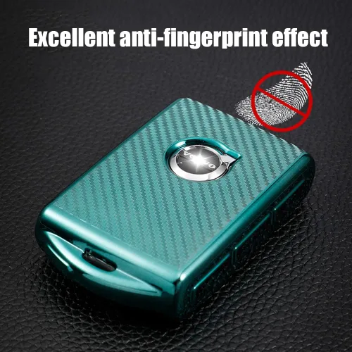 Vista 3 de Funda para llavero de automóvil con textura de fibra de carbono de TPU, se adapta a Volvo XC90 XC60 XC40 S60 S90 V90 V60 Polestar 1 T5 T6 Accesorios