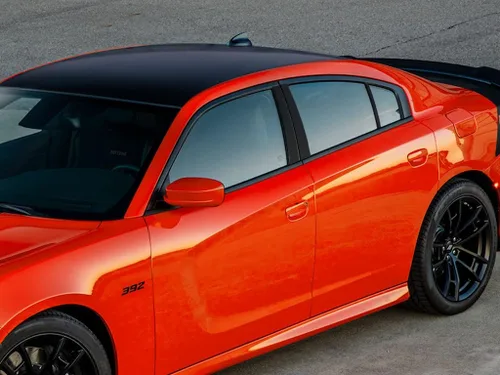 Vista 11 de Rvinyl Kit de moldura de ventana precortada para poste de pilar en aluminio negro cepillado compatible con Dodge Charger 2011-2023 - Parte trasera