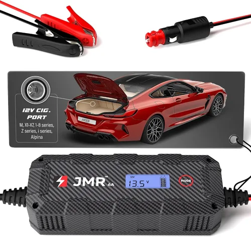Vista 9 de Cargador de batería JMR 12V para BMW, puerto Cig de 12V, añade modo de litio Cargador de goteo acondicionador mantenedor para M5 M4 X6 X5 i8 Z4 M8