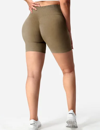 Vista 2 de YEOREO Women Seamless Scrunch Workout Shorts High Waisted Intensify Running Gym Yoga Workout