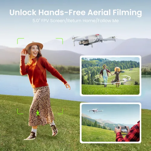 Vista 3 de PLEGBLE Drones con cámara para adultos 4K, dron GPS con pantalla