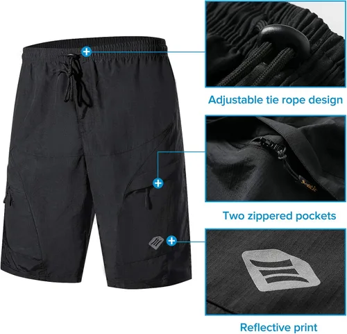 Vista 3 de Santic Coolmax - Pantalones cortos de ciclismo de montaña para hombre coolmax, ligeros