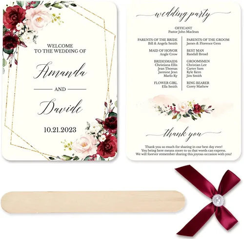 Vista 2 de DORIS HOME 50 lazos de cinta de color borgoña con perlas de 5 pulgadas de ancho x 7 pulgadas de alto, para fanáticos del programa de bodas