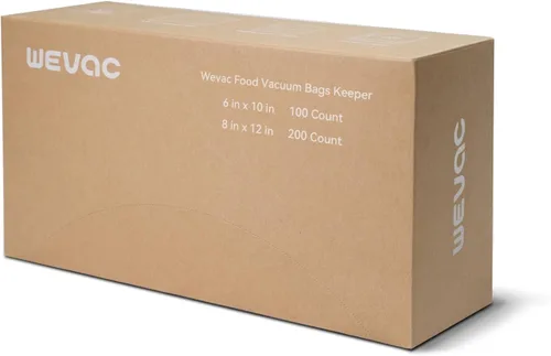 Vista 4 de Wevac 6''x10'' y 8''x12'' 300 unidades, bolsas selladoras al vacío Keeper, bolsas precortadas, ideales para Food Saver, sin BPA, grado comercial