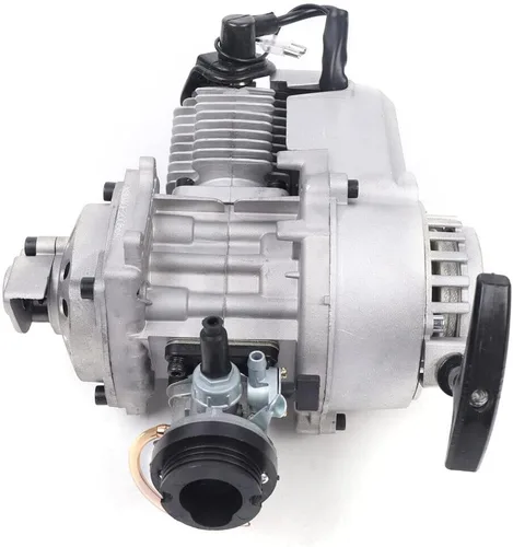 Vista 5 de Kit de motor de motor de 49 CC de 2 tiempos con tanque de combustible, cilindro único para minicicleta, motocross, ATV, scooter, color plateado